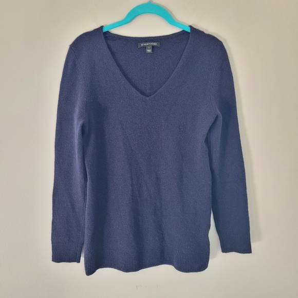 41 Hawthorn Navy V-Neck Cashmere Sweater - Picture 1 of 11